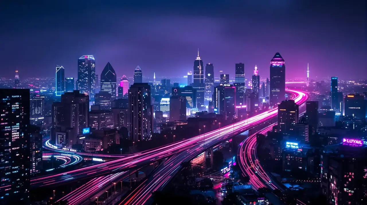 手机在线av首屏轮播图一：霓虹都市夜景